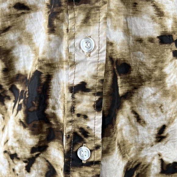 Samsoe Samsoe Demi short sleeved button up shirt dress in camo clay size Large - Picture 7 of 11